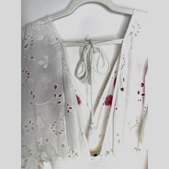 Anthropologie MISA Los Angeles Shadi Dress Medium Eyelet Embroidered Roses New - Picture 10 of 16